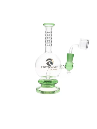 8" Tsunami Concentrate Rig Showerhead Water Pipe Green
