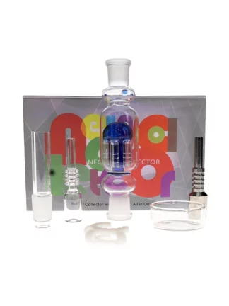 19mm Nectar Collector With Tree Perc + Titanium & Quartz Tip Blue