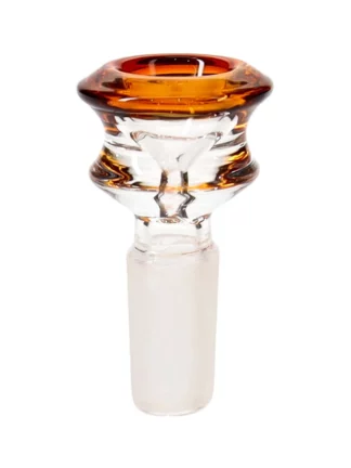 14MM Amber Hexagon Male Glass Bowl