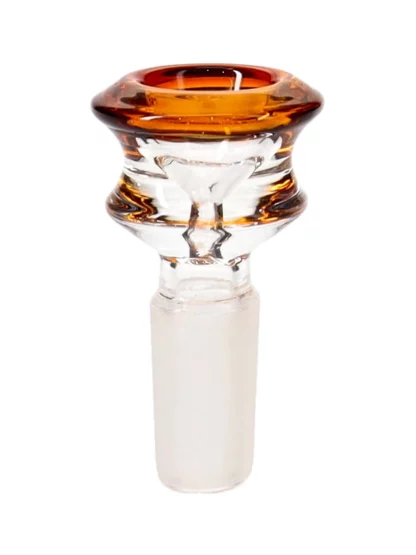 14MM Amber Hexagon Male Glass Bowl