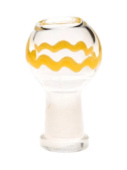 14MM Basic Color Clear Yellow Male Glass Bowl