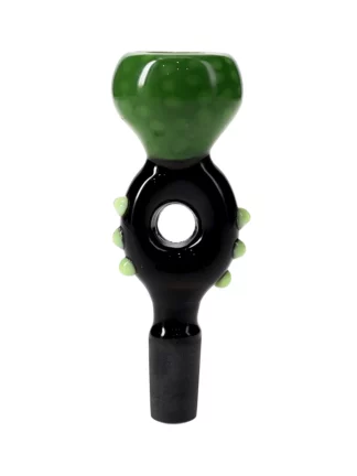 14MM Black & Green Dragon Male Glass Bowl