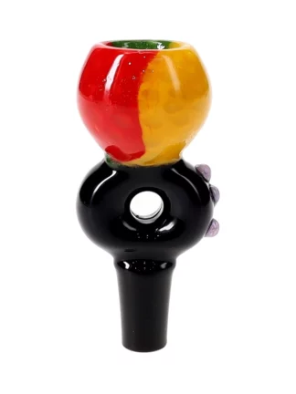 14MM Black & Rasta Dragon Male Glass Bowl