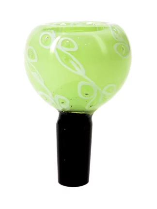 14MM Green With Design Male Glass Bowl