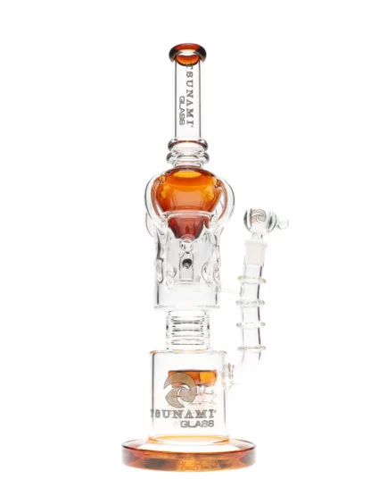 17 Tsunami Electric Ball Arm Recycler Water Pipe Clear Amber