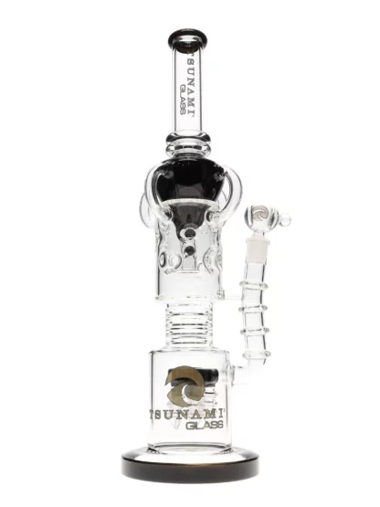 17 Tsunami Electric Ball Arm Recycler Water Pipe Clear Black