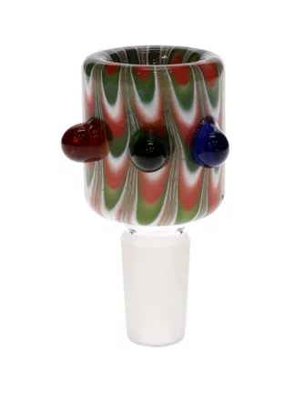 18MM Green & Red Male Glass Bowl
