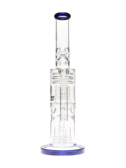20 Tsunami Barrel Showerhead Drum Heart Perc Water Pipe Blue Back