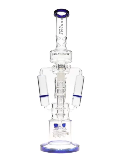 21 Tsunami Electric Showerhead Triple Honeycomb Blue Water Pipe Blue Side