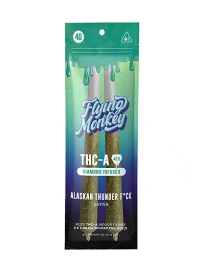 Alaskan Thunder Fck Flying Monkey THC-A Diamond Infused Pre-Roll 4G