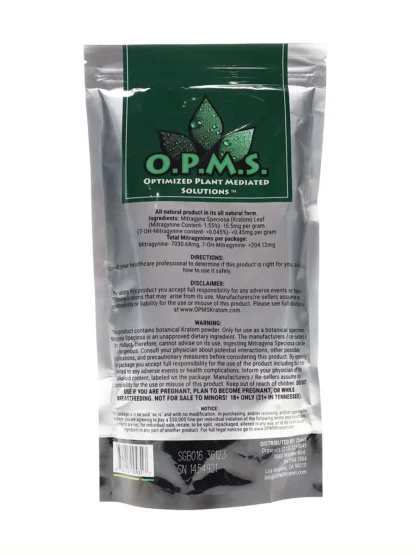 Super Green Borneo OPMS Kratom Silver Powder 16oz Bag