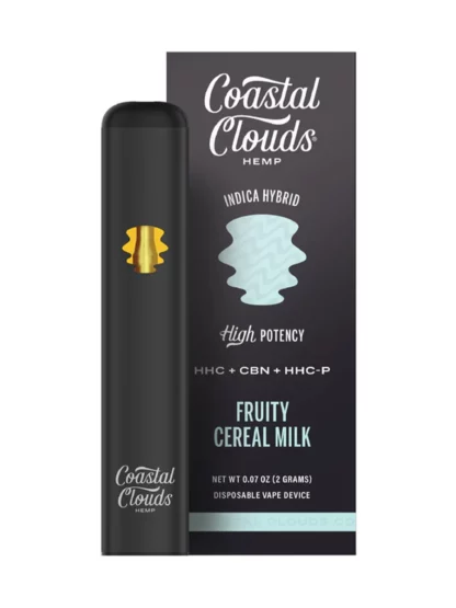 Fruity Cereal Milk Coastal Clouds High Potency HHC+CBN+HHC-P Disposable Vape 2G