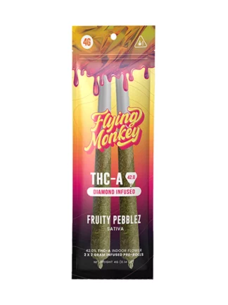Fruity Pebblez Flying Monkey THC-A Diamond Infused Pre-Roll 4G
