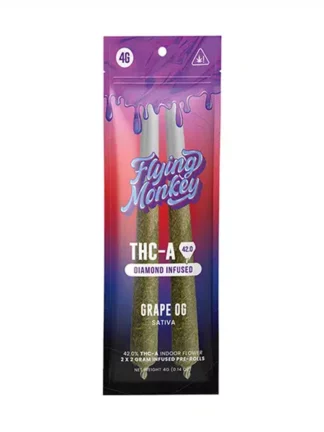 Grape OG Flying Monkey THC-A Diamond Infused Pre-Roll 4G