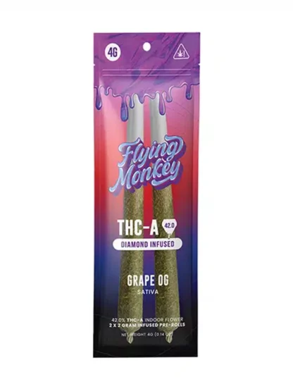 Grape OG Flying Monkey THC-A Diamond Infused Pre-Roll 4G