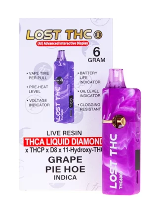 Grape Pie Hoe Lost THC THC-A Liquid Diamond Disposable 6G