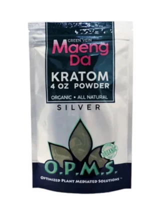 Green Maeng Da OPMS Kratom Silver Powder 4oz Bag