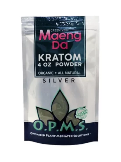 Green Maeng Da OPMS Kratom Silver Powder 4oz Bag