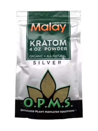 Green Malay OPMS Kratom Silver Powder 4oz Bag