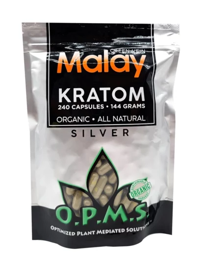 Green Malay OPMS Silver Kratom Capsules 240ct