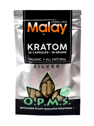 Green Malay OPMS Silver Kratom Capsules 30ct