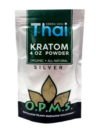 Green Thai OPMS Kratom Silver Powder 4oz Bag