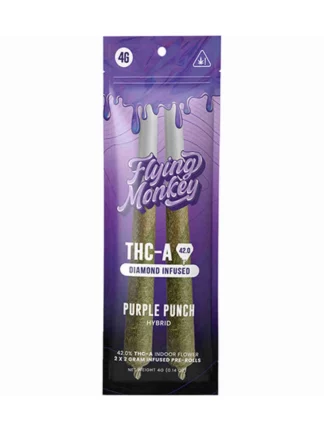 Purple Punch Flying Monkey THC-A Diamond Infused Pre-Roll 4G