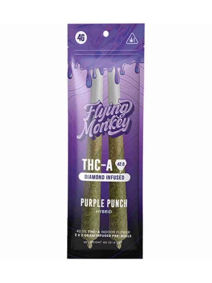 Purple Punch Flying Monkey THC-A Diamond Infused Pre-Roll 4G