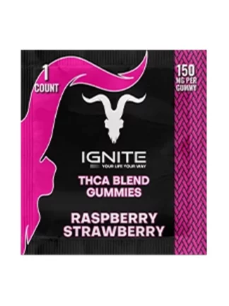 Raspberry Strawberry Ignite THC-A Blend Gummies 150mg