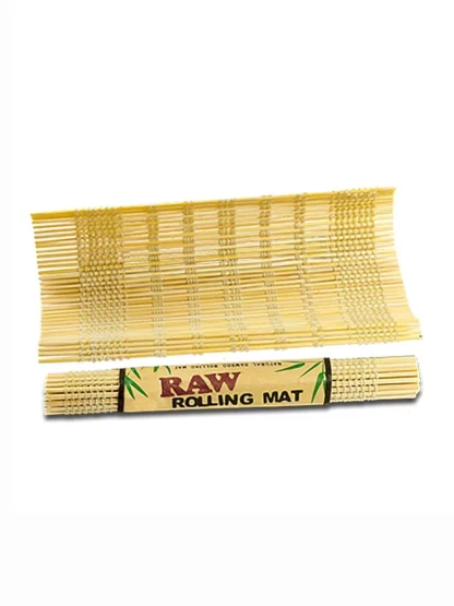 Raw Natural Bamboo Rolling Mat Open