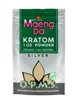 Red Maeng DA OPMS Kratom Silver Powder 1oz Bag
