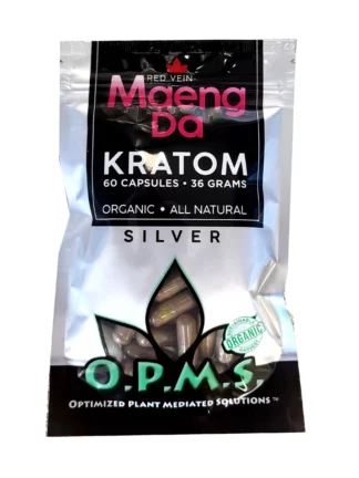 Red Maeng Da OPMS Silver Kratom Capsules 60ct