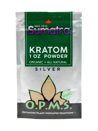 Red Sumatra OPMS Kratom Silver Powder 1oz Bag