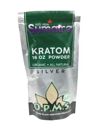 Red Vein Sumatra OPMS Kratom Silver Powder 16oz Bag