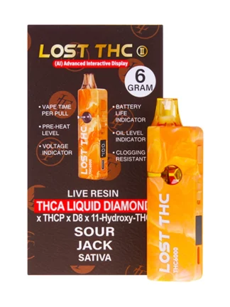Sour Jack Lost THC THC-A Liquid Diamond Disposable 6G