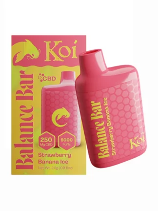 Strawberry Banana Ice KOI Balance Bar CBD 6000 Puffs Disposable Vape