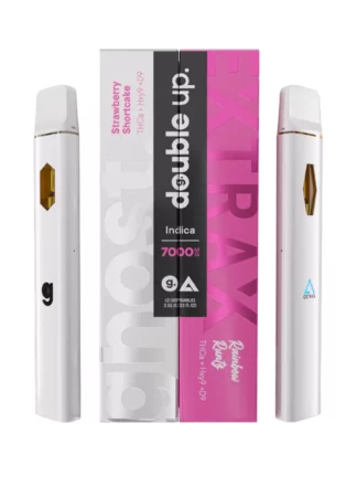 Strawberry Shortcake+Rainbow Runtz Ghost Extrax Double Up THC-A + Hxy9 + D9 Two Disposables 3500mgx2