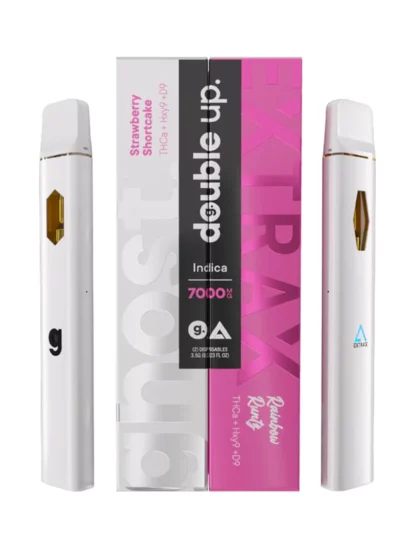 Strawberry Shortcake+Rainbow Runtz Ghost Extrax Double Up THC-A + Hxy9 + D9 Two Disposables 3500mgx2