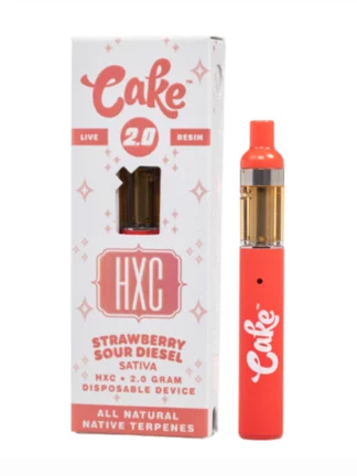 Strawberry Sour Diesel Cake HXC Live Resin Disposable 2G