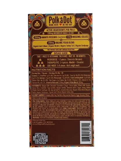 Torone Delight PolkaDot Magic Mushroom Belgian Chocolate Back