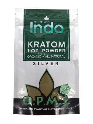 White Indo OPMS Kratom Silver Powder 1oz Bag