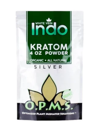 White Indo OPMS Kratom Silver Powder 4oz Bag