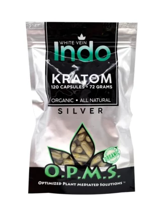 White Indo OPMS Silver Kratom Capsules 120ct