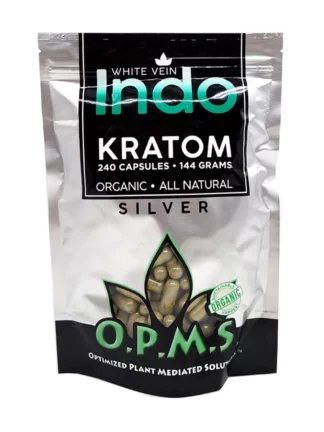White Indo OPMS Silver Kratom Capsules 240ct