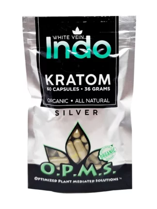 White Indo OPMS Silver Kratom Capsules 60ct