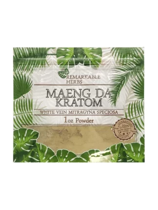 White Maeng Da Remarkable Herbs Kratom Powder 1oz Bag