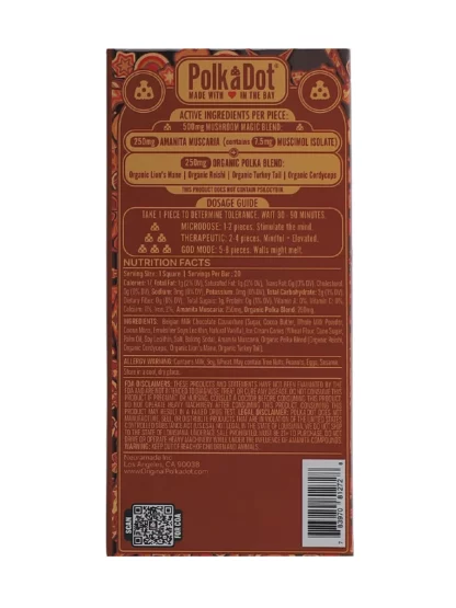 Wonderful Wafer PolkaDot Magic Mushroom Belgian Chocolate 500mg