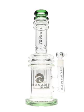 17" Tsunami Triple Honeycomb Heart Perc Water Pipe Green