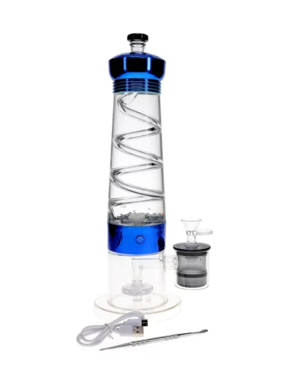 12 Electric Lava Lamp Bong With UFO Perc Blue
