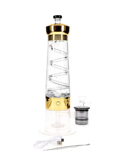 12 Electric Lava Lamp Bong With UFO Perc Gold